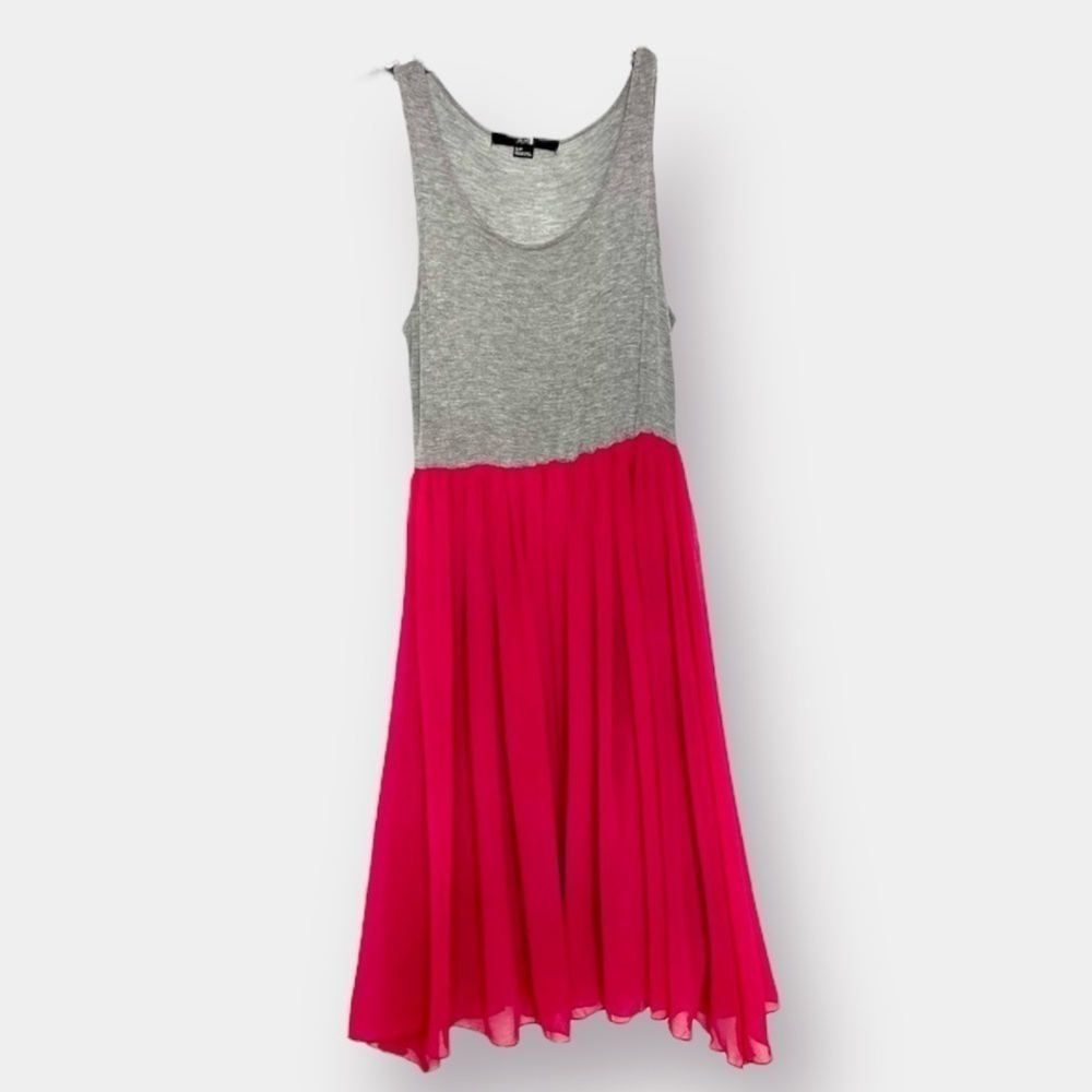XXI Gray Bright Pink Tank Dress Size Small Petit